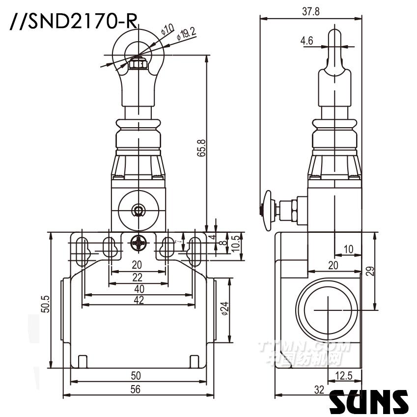 SUNS美國三實(shí)單向動(dòng)作式拉繩開關(guān)SND2170-R安全拉繩開關(guān) 塑料拉繩開關(guān)